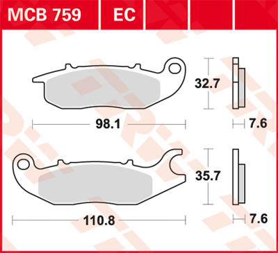 TRW Lucas Brake pad MCB759