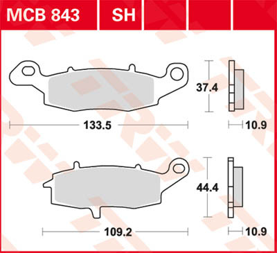 TRW Lucas MCB843 brake pad
