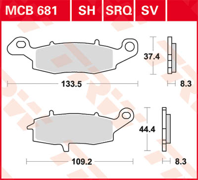 TRW Lucas Sintered lining MCB681SH