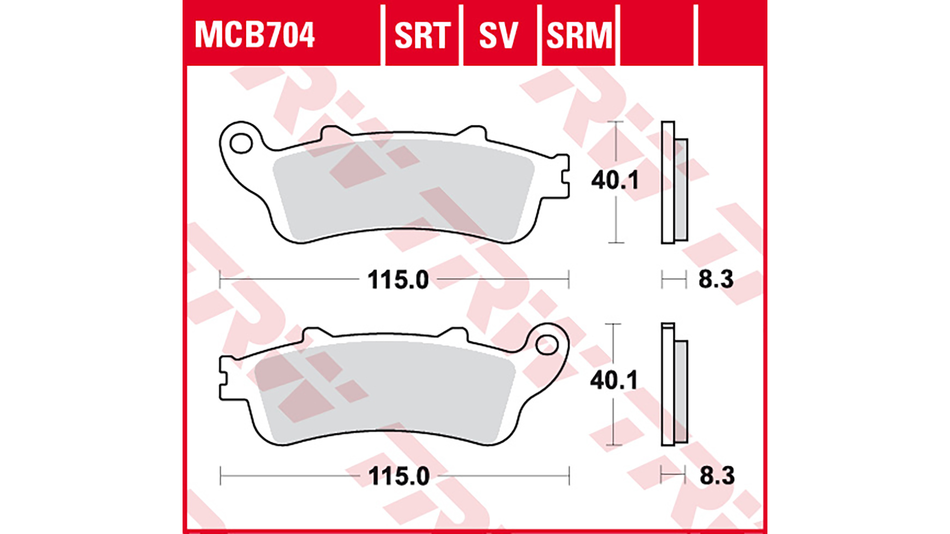 TRW Lucas TRW Lucas brake pad MCB704SRM