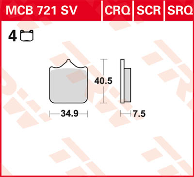 TRW Lucas Sintered lining MCB721SV