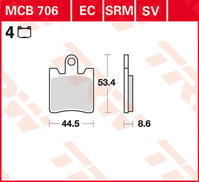 TRW Lucas Sintered lining MCB706SV