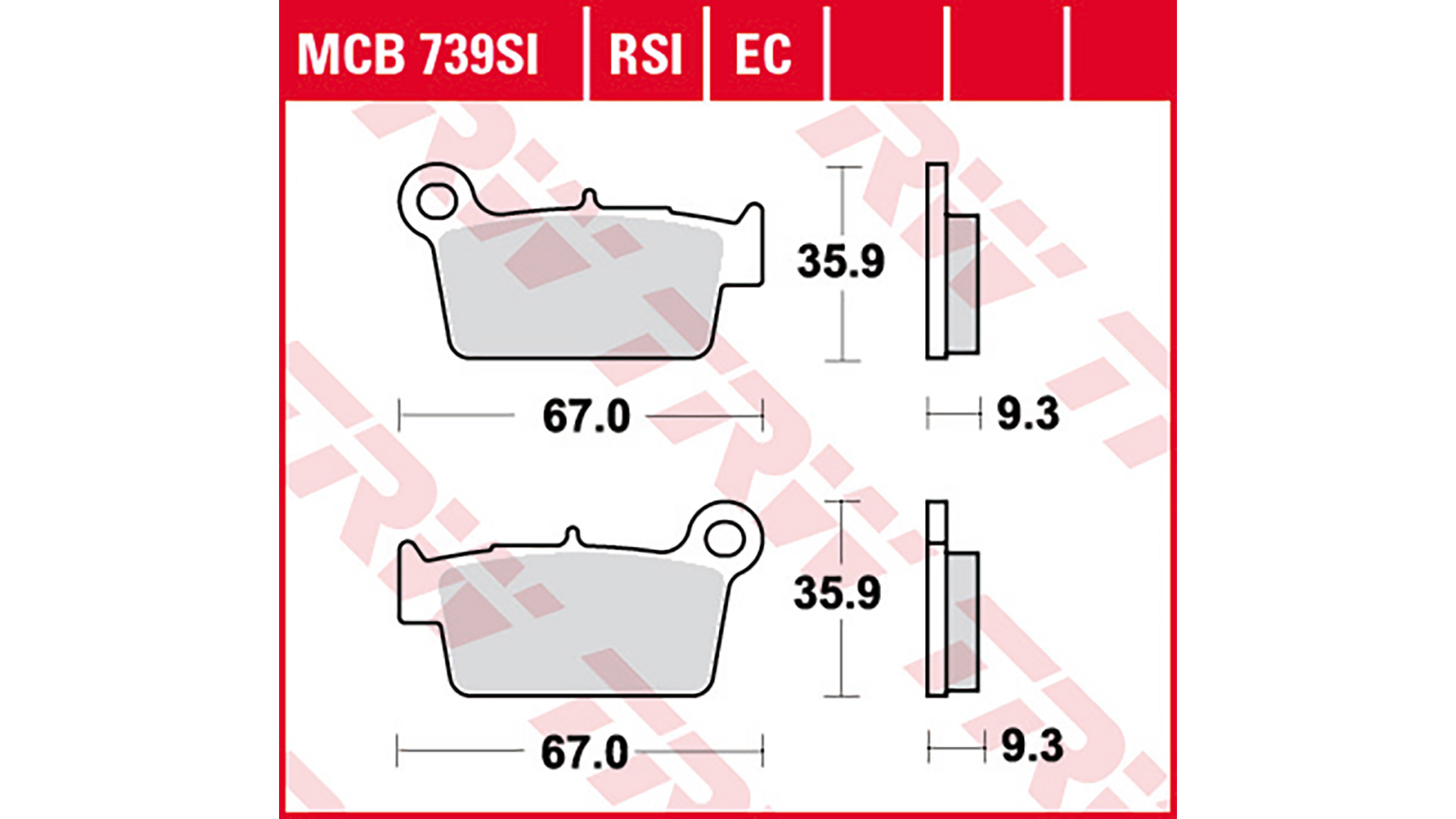 TRW Lucas TRW Lucas brake pad MCB739SI Sinter Offroad