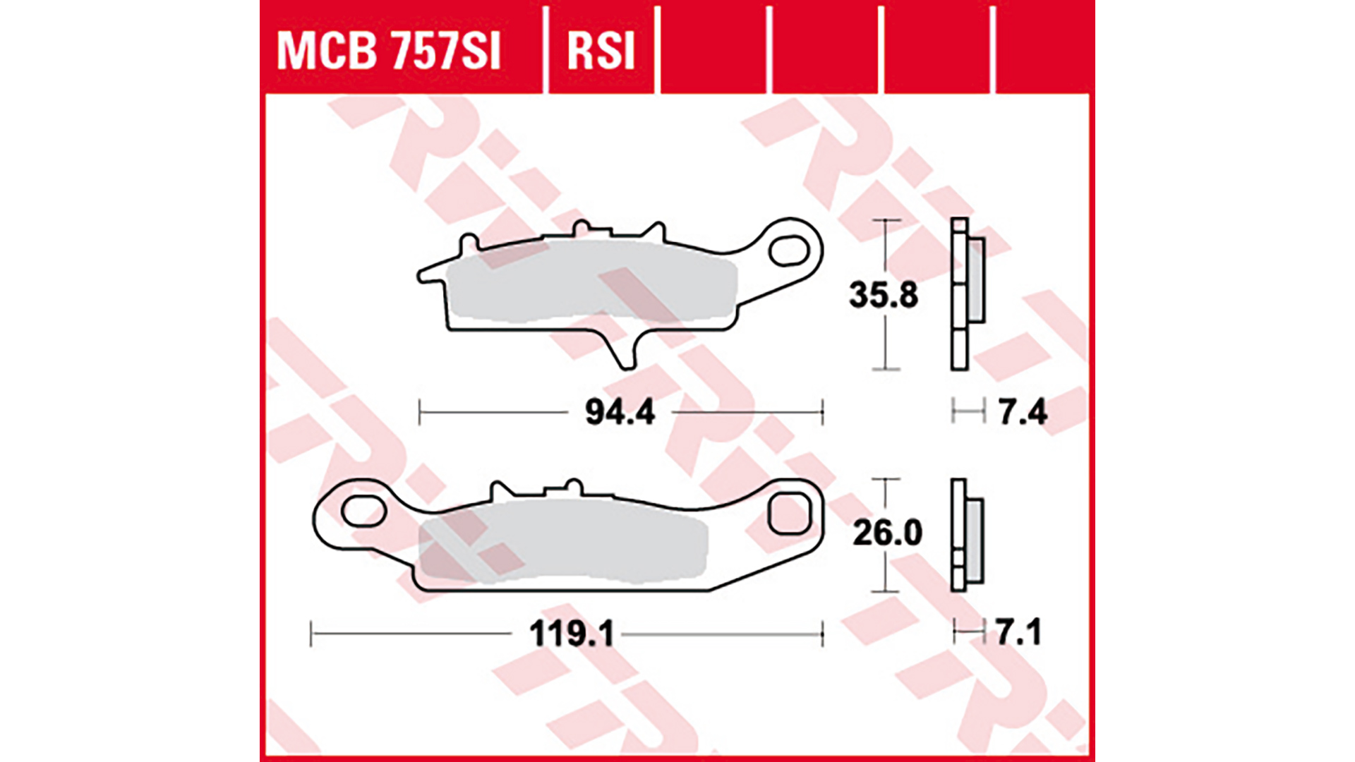 TRW Lucas TRW Lucas brake pad MCB757SI Sinter Offroad