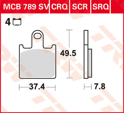 TRW Lucas Sintered lining MCB789SV