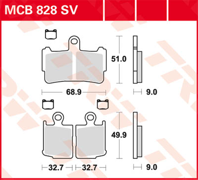 TRW Lucas Sintered lining MCB828SV