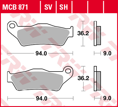 TRW Lucas Sintered lining MCB871SV