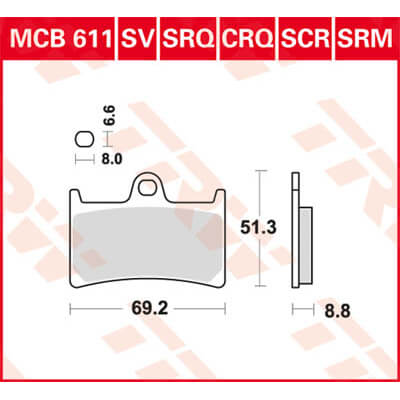 TRW Lucas Racing surface MCB611SCR without ABE
