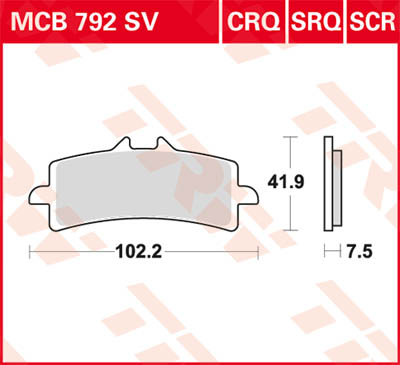 TRW Lucas Sintered metal brake lining MCB792SRT