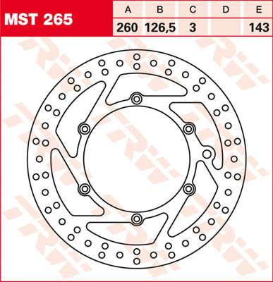 TRW Lucas Brake disc MST265, rigid
