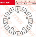 TRW Lucas Brake disc MST356, rigid