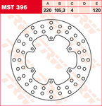 TRW Lucas Brake disc MST396, rigid