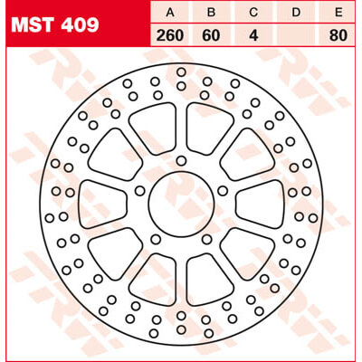 TRW Lucas Brake disc MST409, rigid