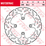 TRW Lucas Brake disc MST287RAC,rigid