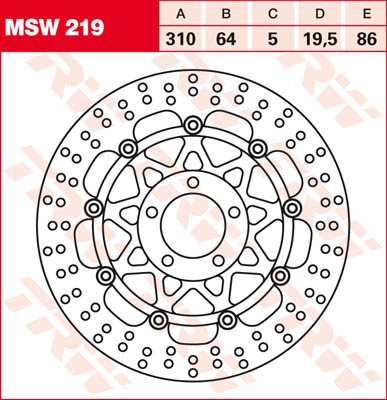 TRW Lucas Brake disque MSW219, flottant