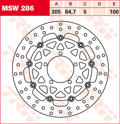 TRW Lucas Brake disc MSW286, floating