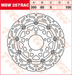 TRW Lucas Brake disc MSW257RAC, floating