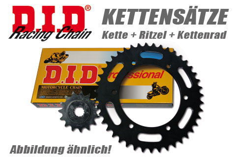 DID Kette und ESJOT Räder PREMIUM chain set, KLV 1000, 04-05, DL 1000 V-Storm, 02-10, gold, gold