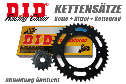 DID Kette und ESJOT Räder PRO-STREET chainset SUZUKI SFV 650 Gladius, 09-15, SV 650, 16-20, SV 650 X, 19-, black, black