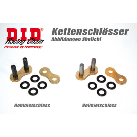 D.I.D. Hollow rivet serrure 50 VX - (ZJ) 530 pitch, argent