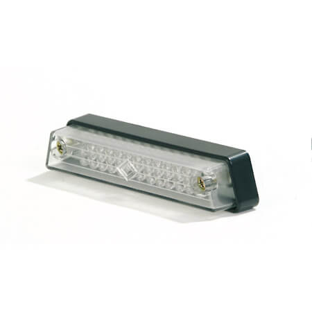 SHIN YO LED rear fog lamp with long connection cable, transparent glass, black, black