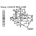 ESJOT Kettingpinion, 15 tanden