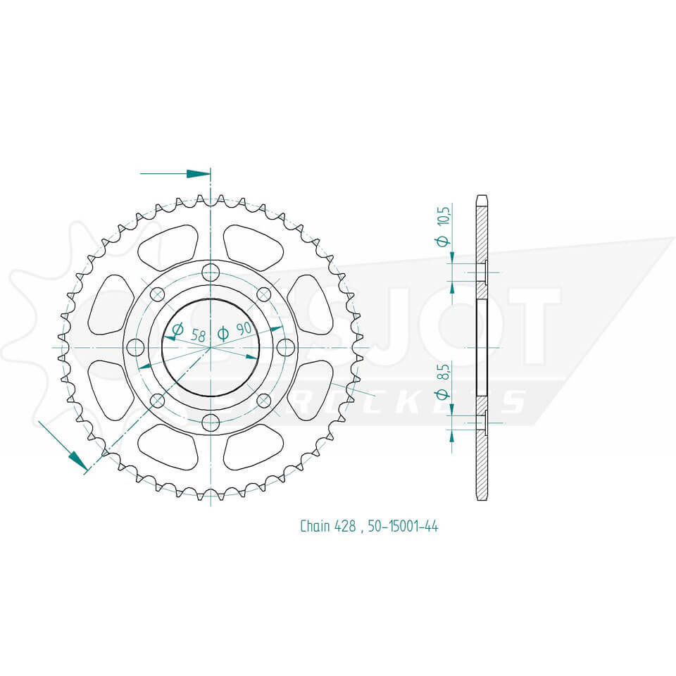 ESJOT Sprocket, 44 tanden