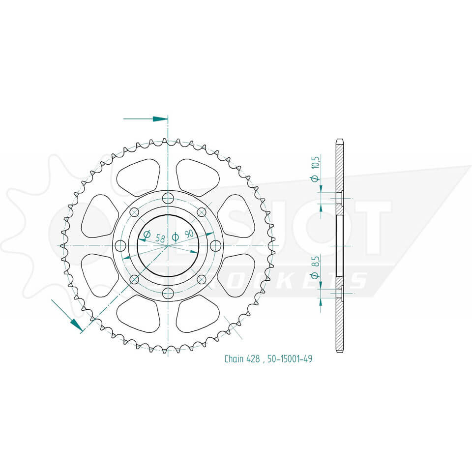 ESJOT Sprocket, 49 teeth