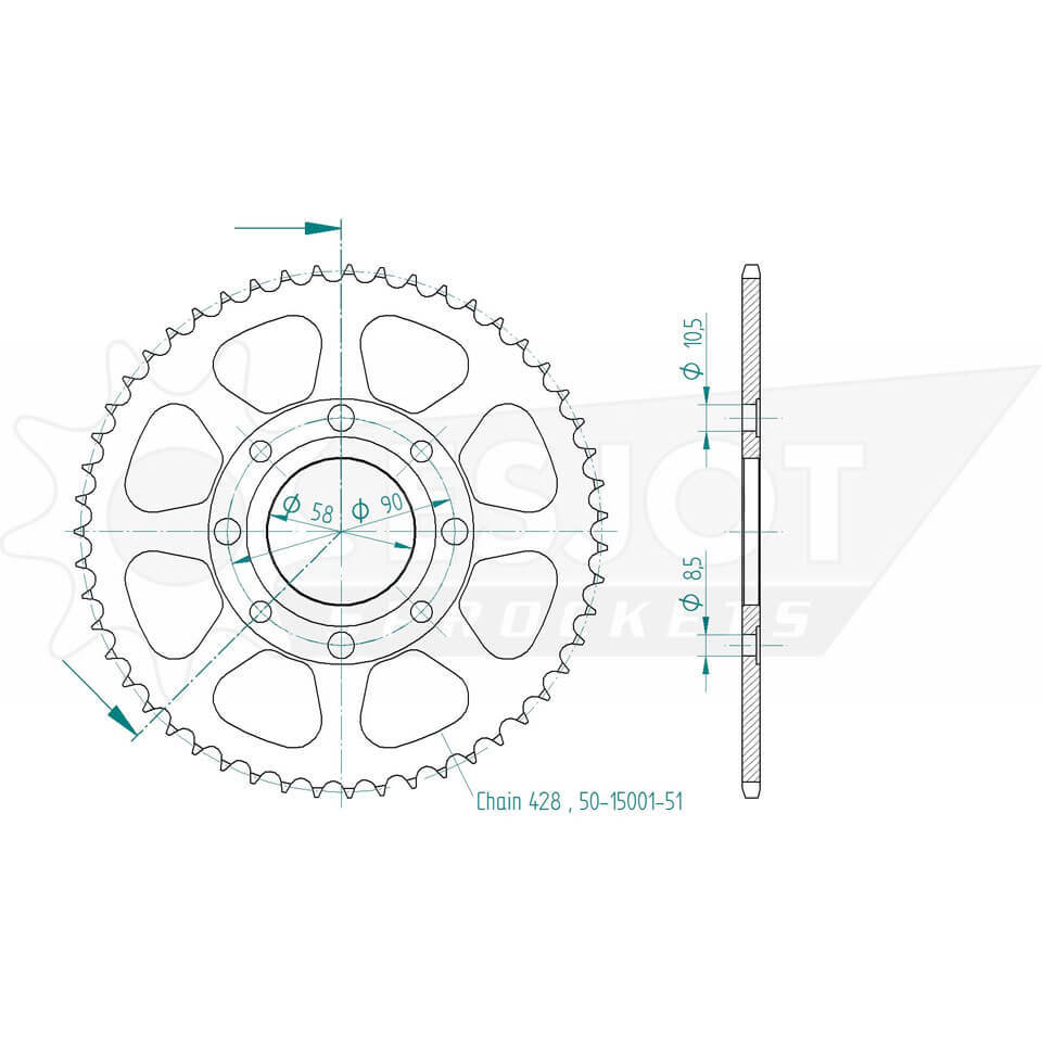 ESJOT Sprocket, 51 tanden