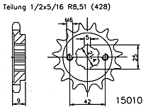 ESJOT Chain pinion, 19 teeth