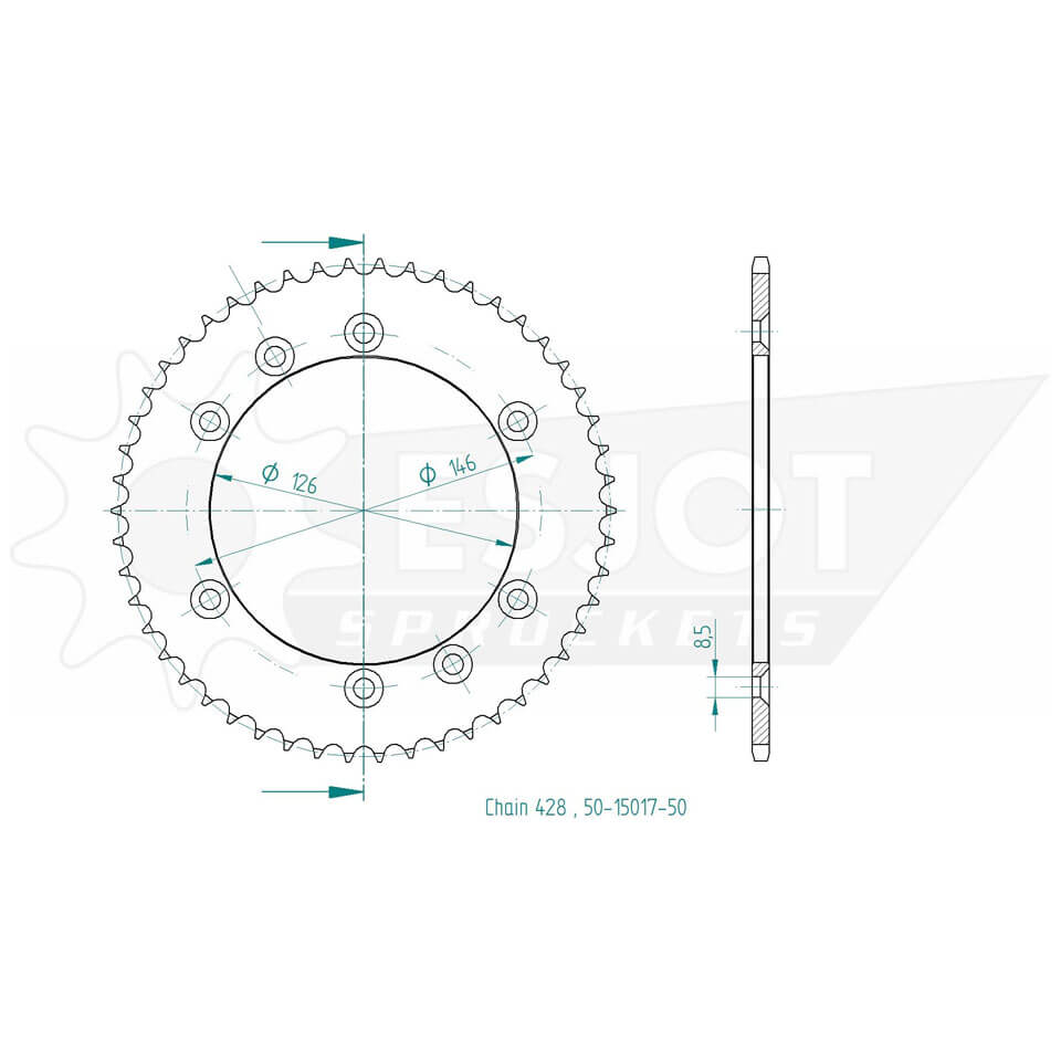 ESJOT Sprocket, 50 teeth