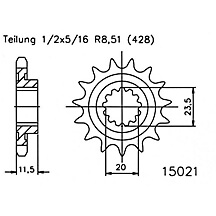 ESJOT Chain pinion, 16 teeth