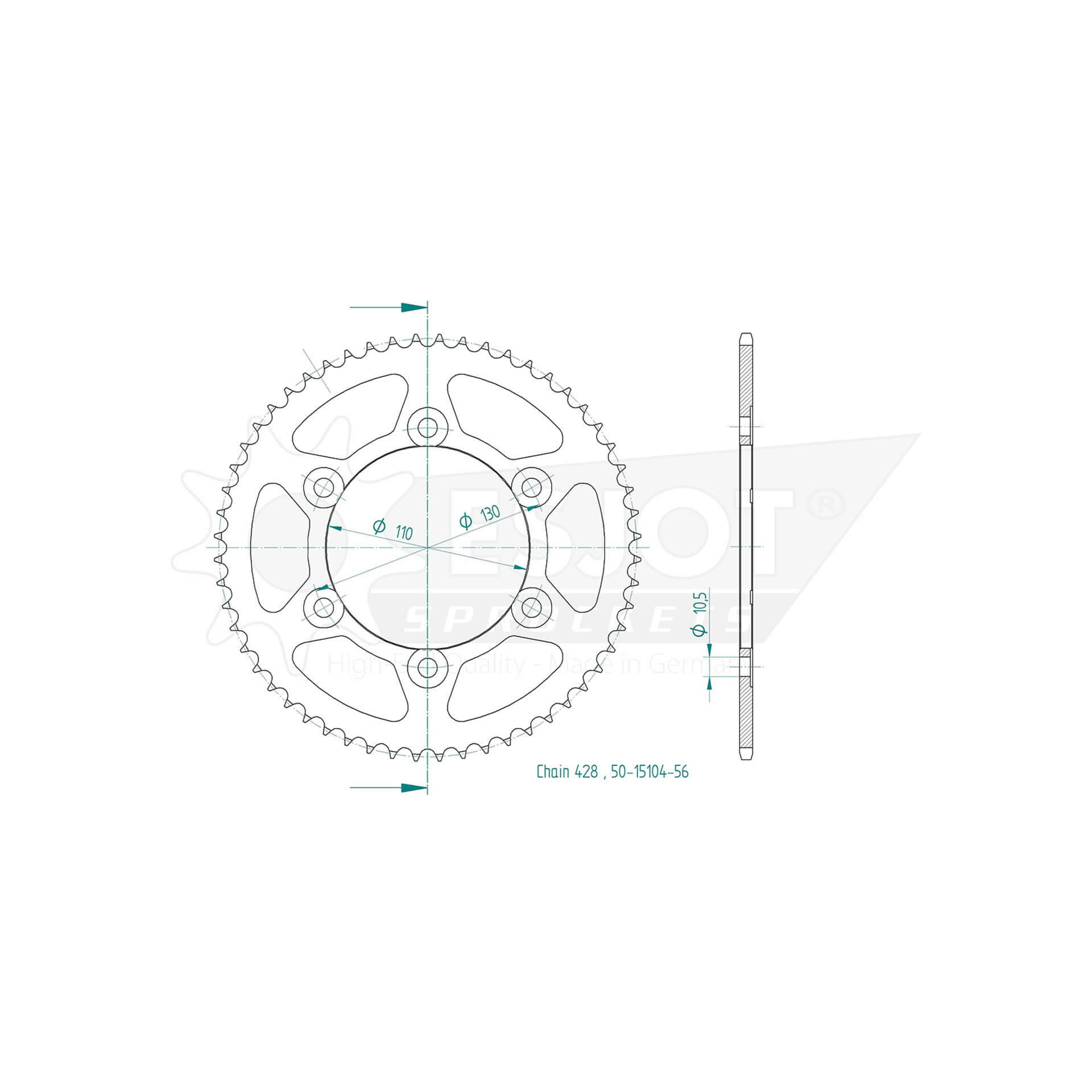 Roue de chaîne ESJOT, 56 dents