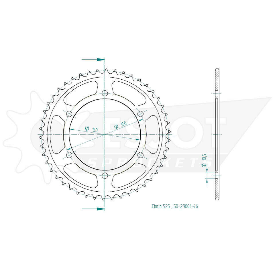 ESJOT Sprocket, 46 teeth