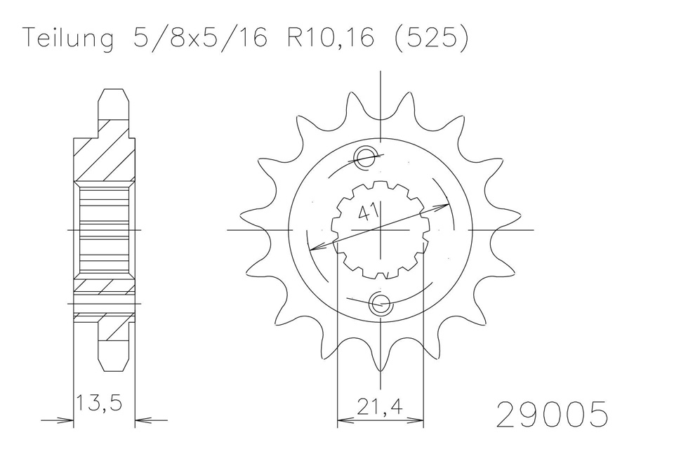 ESJOT Chain pinion, rubberized, 15 teeth