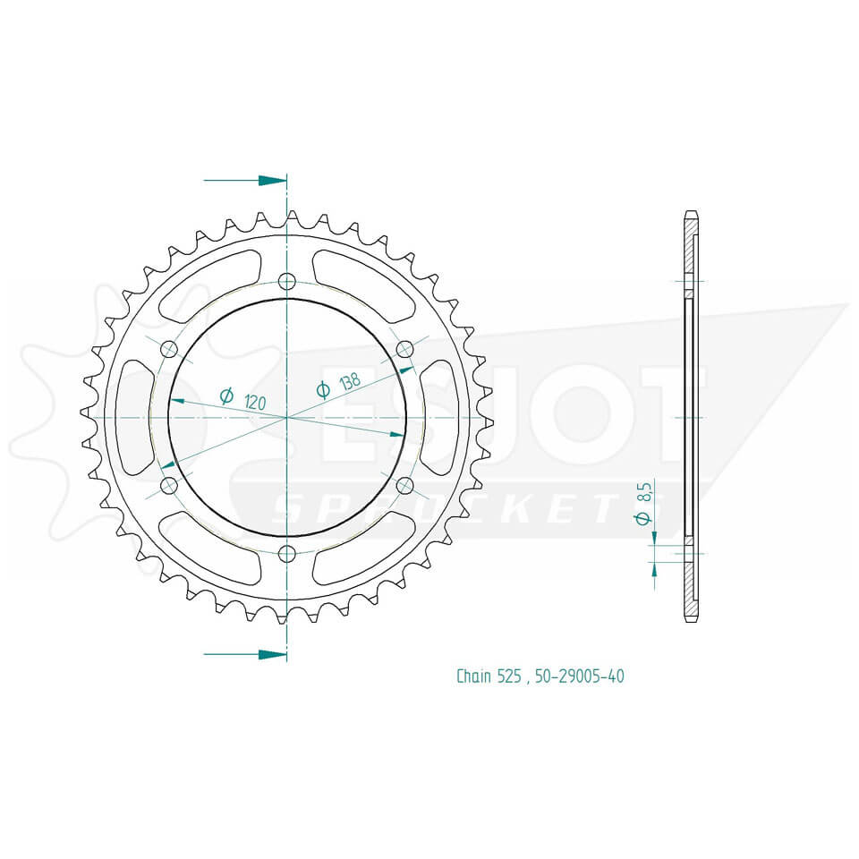 Image of ESJOT Sprocket, 40 denti