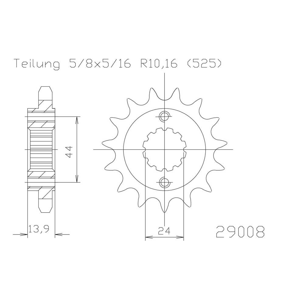 ESJOT Chain pinion, 16 teeth