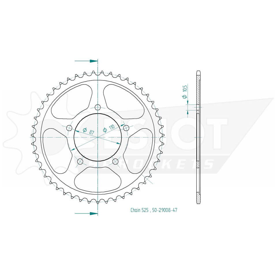 ESJOT Sprocket, 47 teeth