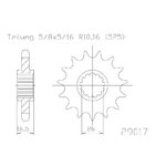 ESJOT Kettingpinion, 15 tanden