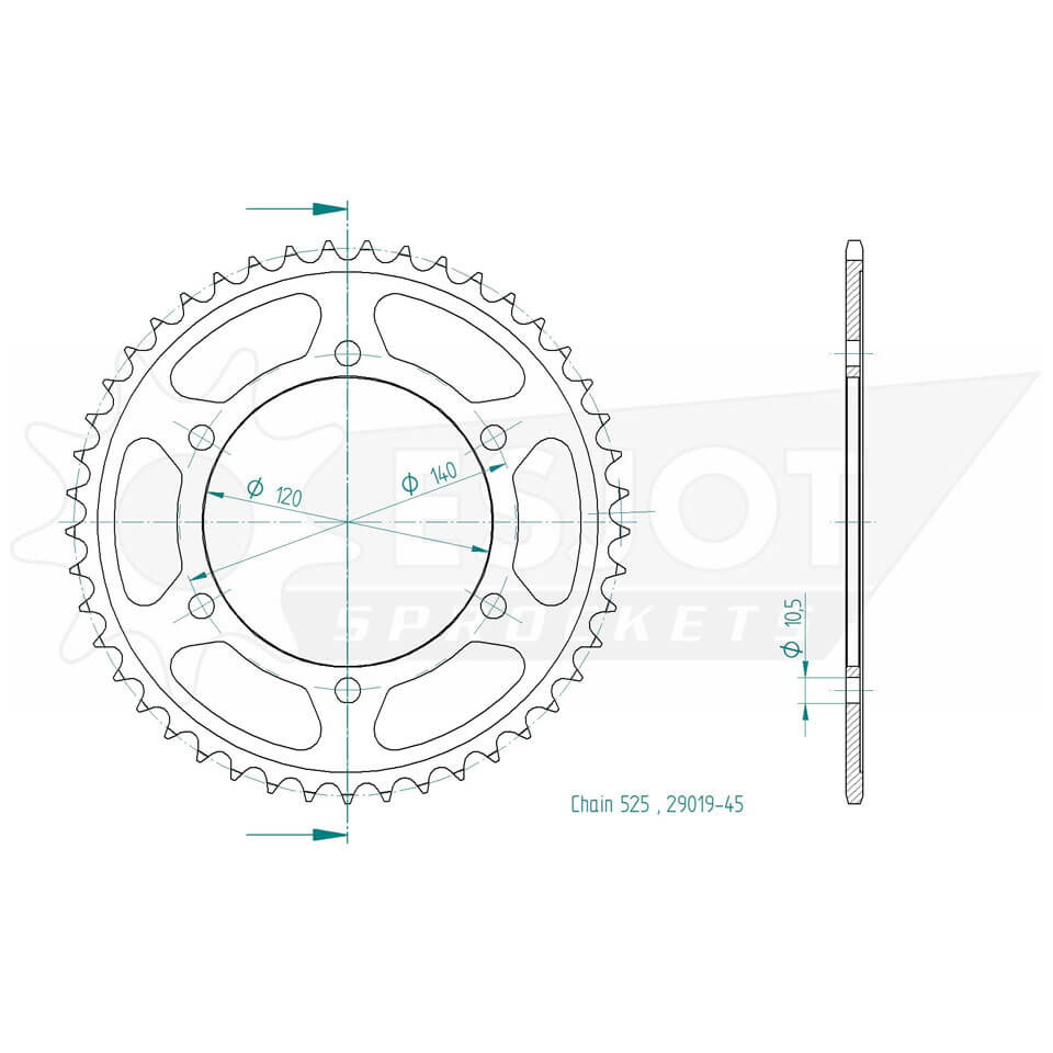 ESJOT Sprocket, 45 teeth