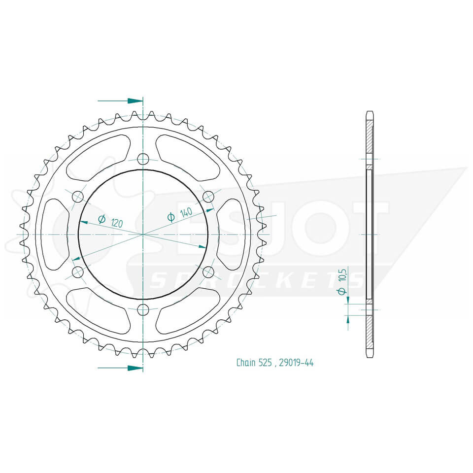 ESJOT Sprocket, 44 teeth