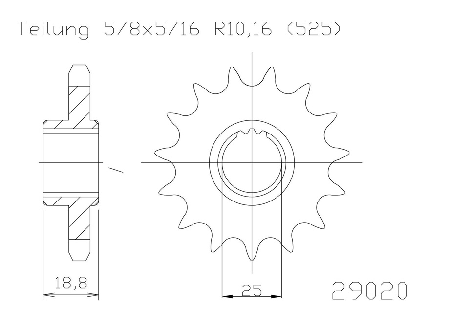 ESJOT Chain pinion, rubberized, 17 teeth