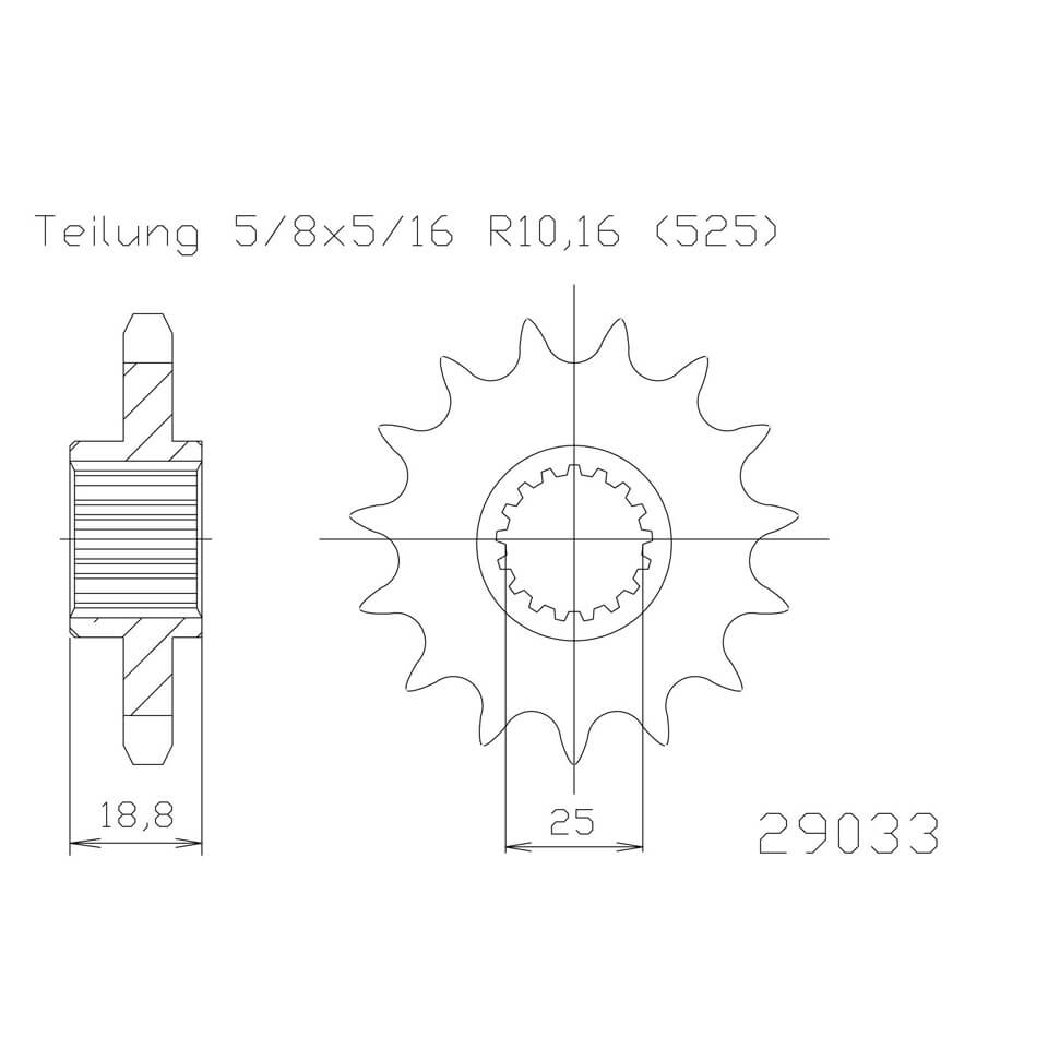 EsJOT Chain pinion, 20 dents