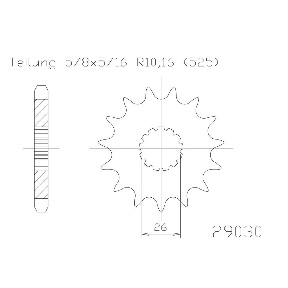 ESJOT Chain pinion, 19 teeth