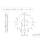 ESJOT Chain pinion, 19 teeth