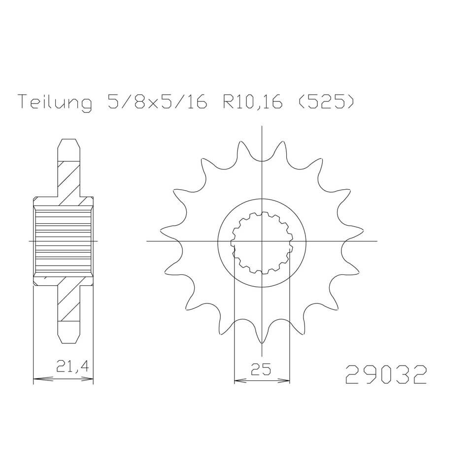 ESJOT Chain pinion, 16 teeth