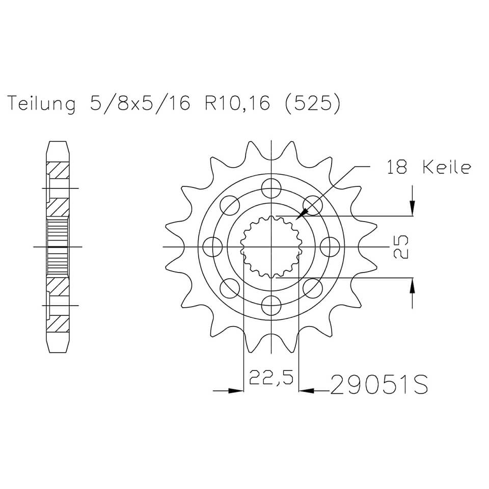 ESJOT Chain sprocket Sport, 17 teeth, 525 pitch