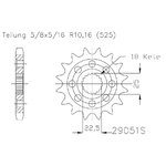 ESJOT Kettingsprocket Sport, 17 tanden, 525 worp