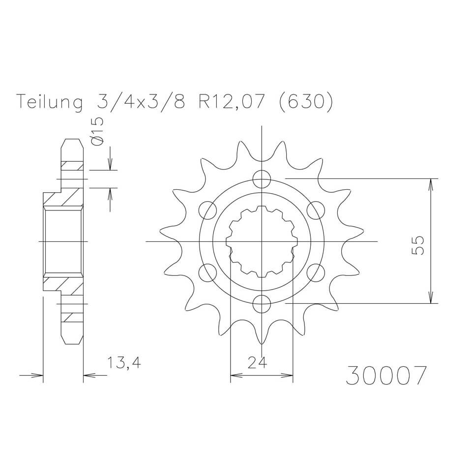 ESJOT Chain pinion, 15 teeth