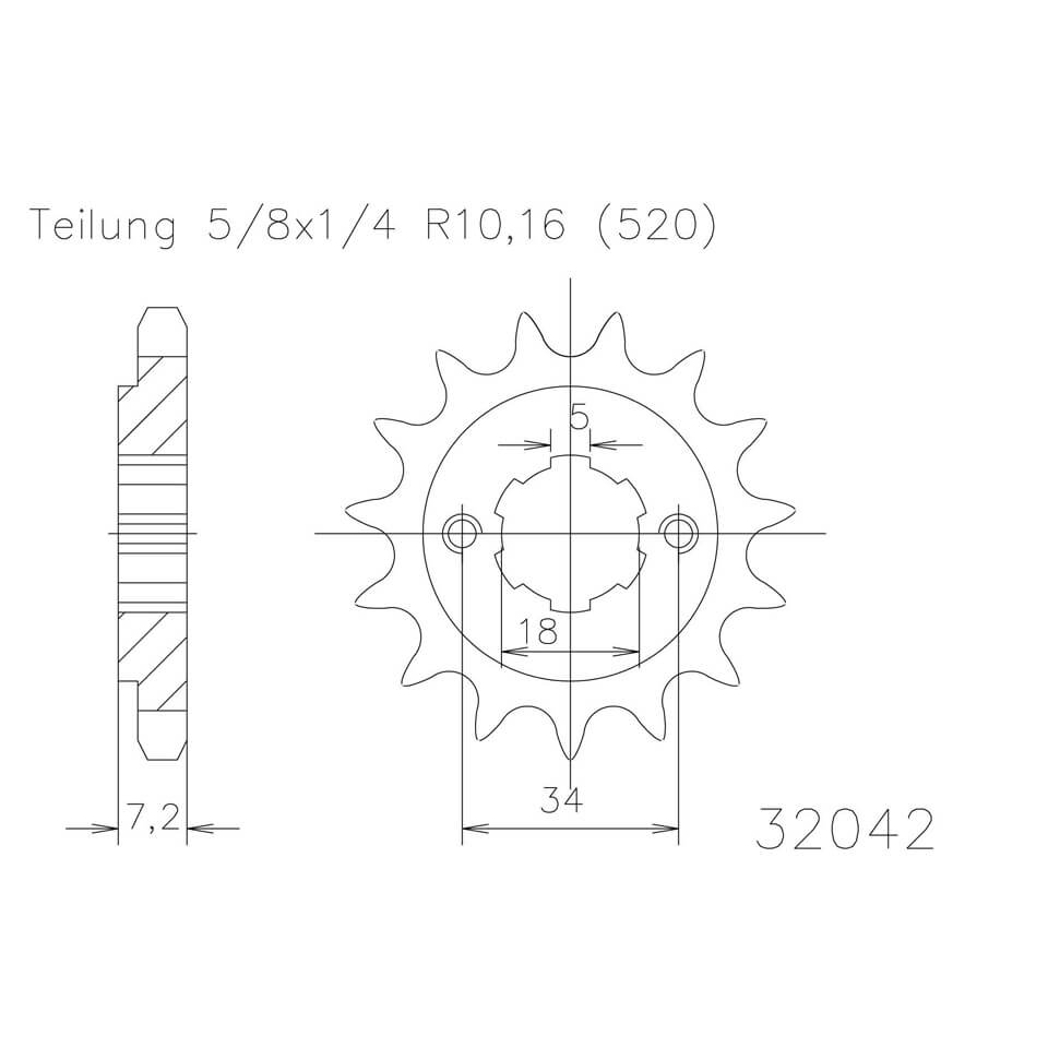 ESJOT Chain pinion, 12 teeth